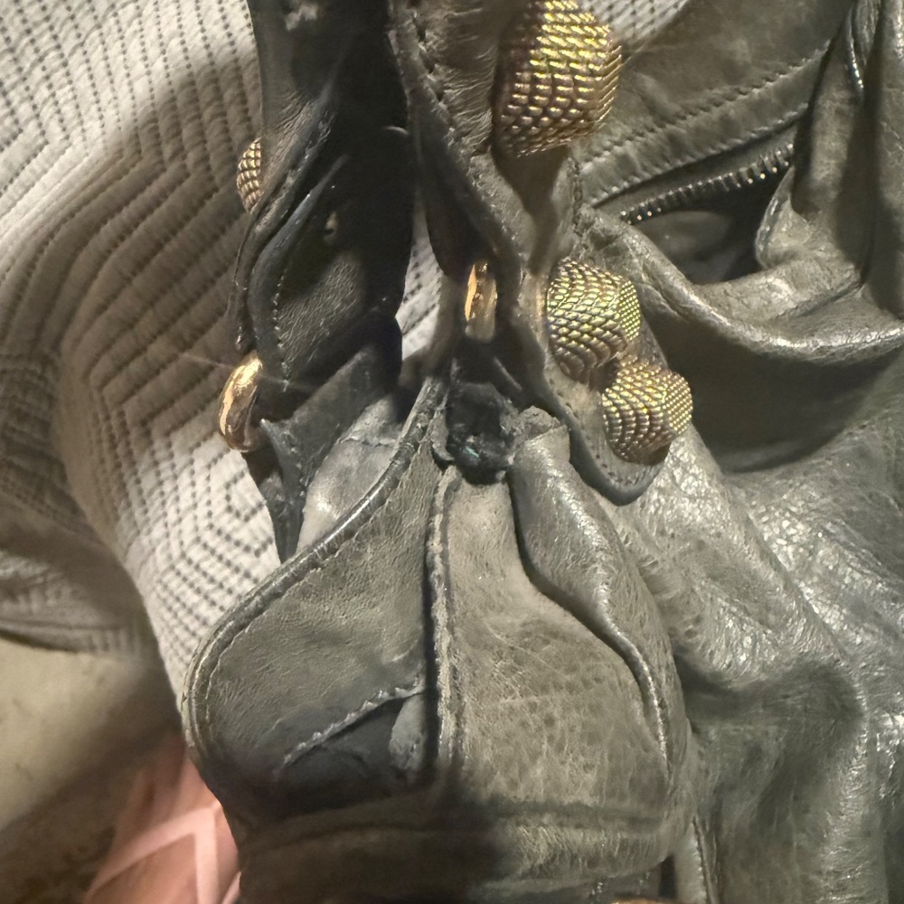 Balenciaga city Bag Large Dark Gray Leather Satchel with giant 21 Gold Hardware - Picture 8 of 13